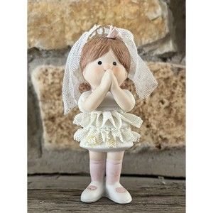 ENESCO Vintage Child Praying Figurine - First Holy Communion - w/ Veil - 1983